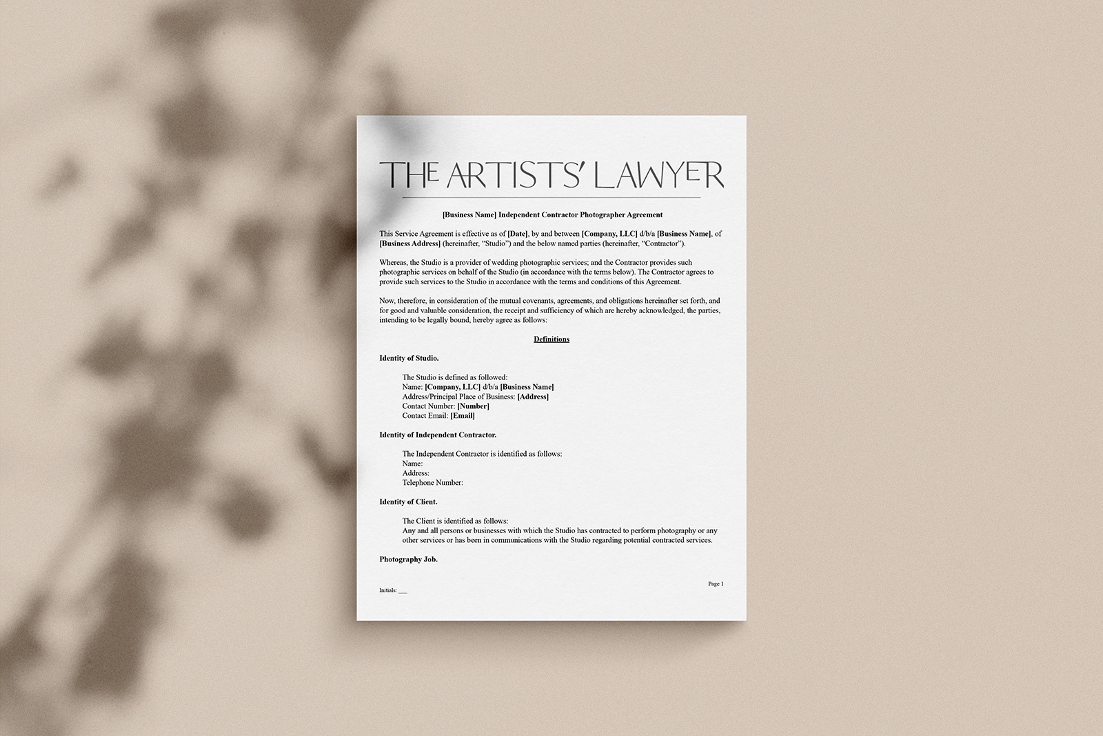 Associate Photographer Contract