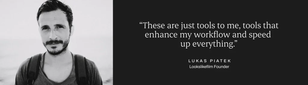 Information graphic of a quote by Lukas Piatek